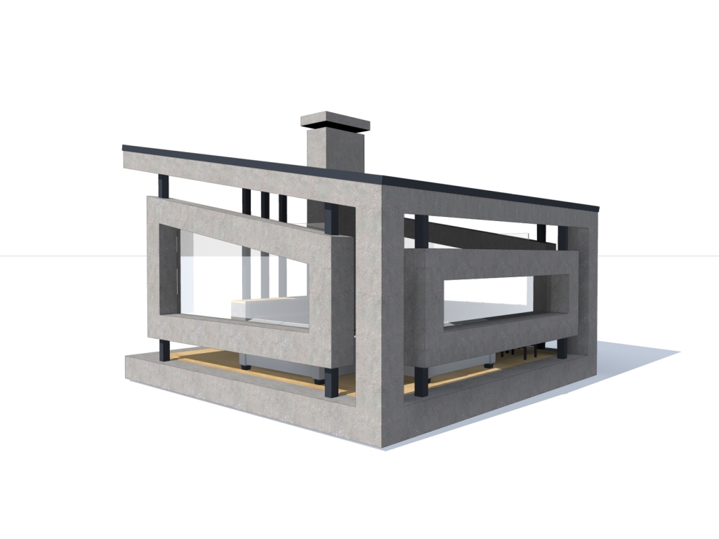 Беседка с барбекю Минимализм строительство под ключ