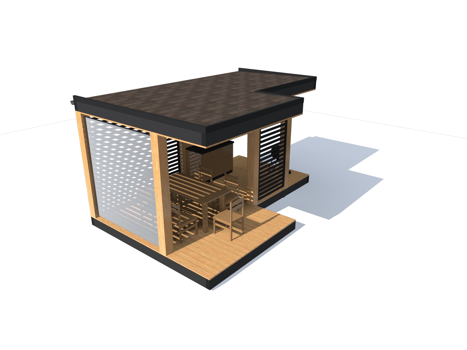 Беседка угловая 5х2,5 компактная 161