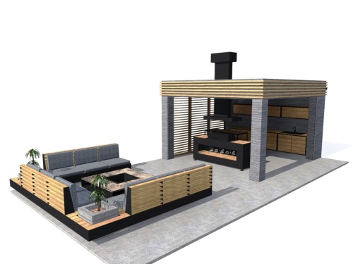 Беседка 4х4 с кострище 188