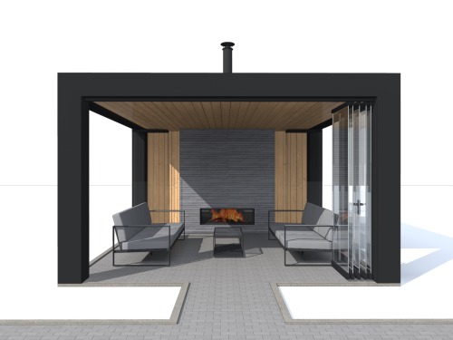 Беседка с камином 189